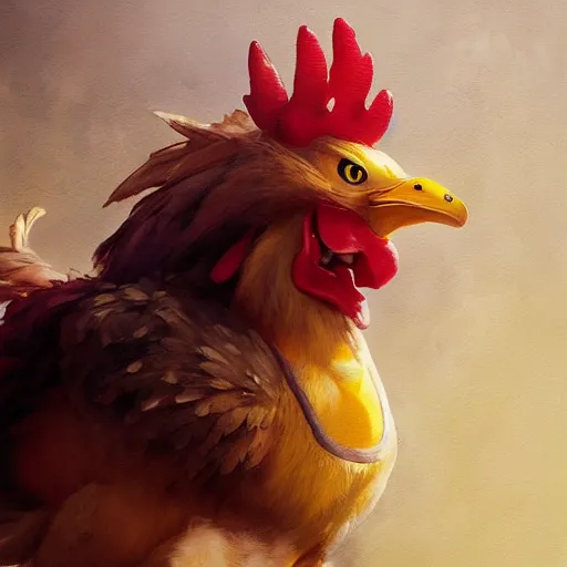 Image similar to expressive oil painting of ( ( ( rooster ) ) ) pikachu chimera, by jean - baptiste monge, octane render by yoshitaka amano, by greg rutkowski, by artgerm