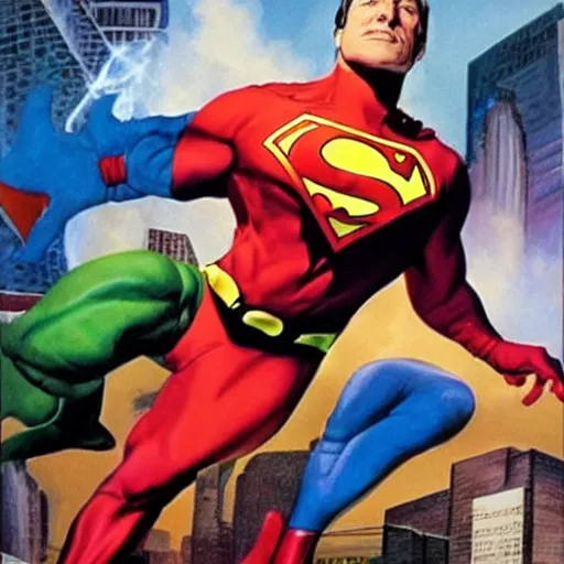 Image similar to a super hero by alex ross