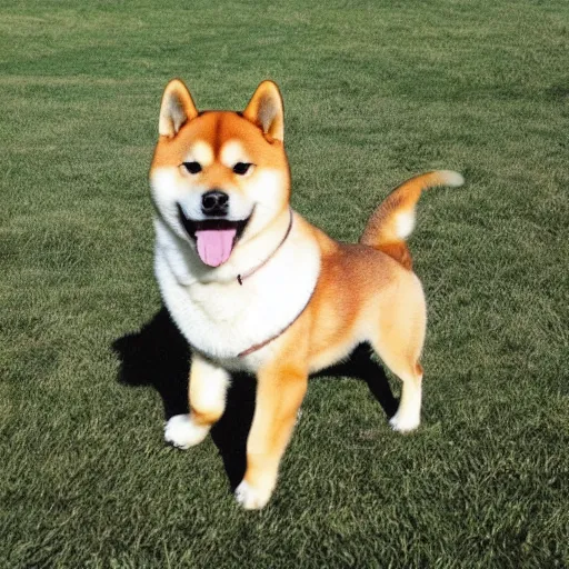 Image similar to Shiba Inu dogcopter, cute, flying, happy dog