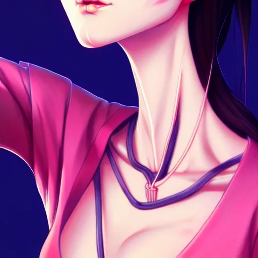 Prompt: full close up neck shot of a beautiful skinny surgeon woman in work dress, by saruei and guweiz and ilya kuvshinov, digital art, highly detailed, intricate, sharp focus, trending on artstation hq, deviantart, pinterest, unreal engine 5, 4 k uhd image