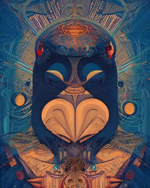 Image similar to Tristan Eaton, victo ngai, peter mohrbacher, artgerm portrait of a symmetrical penguin