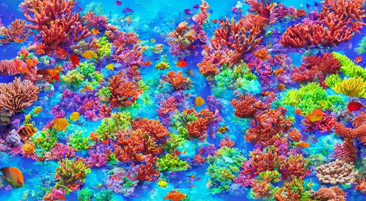 Image similar to coral reef, hyper realistic, vivid colours