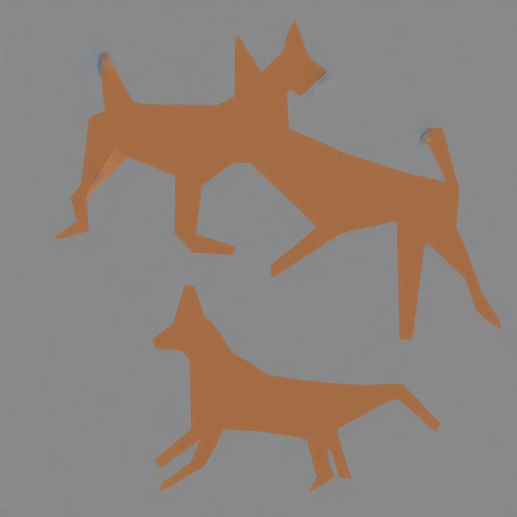 Image similar to illustration of chinese tangram of german shepherd figure, 2 d image