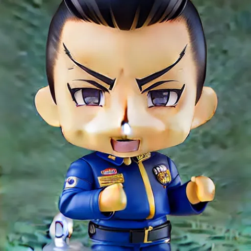 Prompt: a nendoroid of okuyasu nijimura, product shot