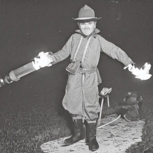 Image similar to photo, an 1 8 0 0's english explorer holding a burning torch while crawling through a 1 9 9 0's mcdonald's play place