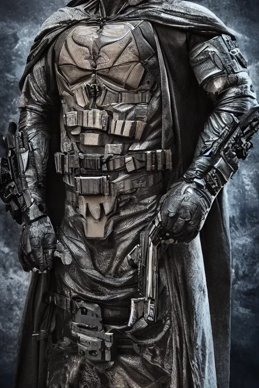 Prompt: detailed conceptual photography / bruce wayne wear taliban suit with sandals / dramatically / detailed character / masterpiece / intricate / sharp focus / smooth / rendered / center of interest