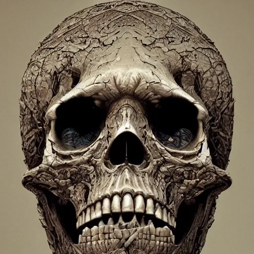 Image similar to portrait_of_a_melting_skull._intricate_abstract._intricate_artwork._by_Tooth_Wu_wlop_beeple_dan_mumford._octane_render_trending_on_artstat