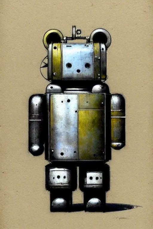 Prompt: ( ( ( ( ( 1 9 5 0 s retro future robot android aluminum bear. muted colors. ) ) ) ) ) by jean - baptiste monge!!!!!!!!!!!!!!!!!!!!!!!!!!!!!!