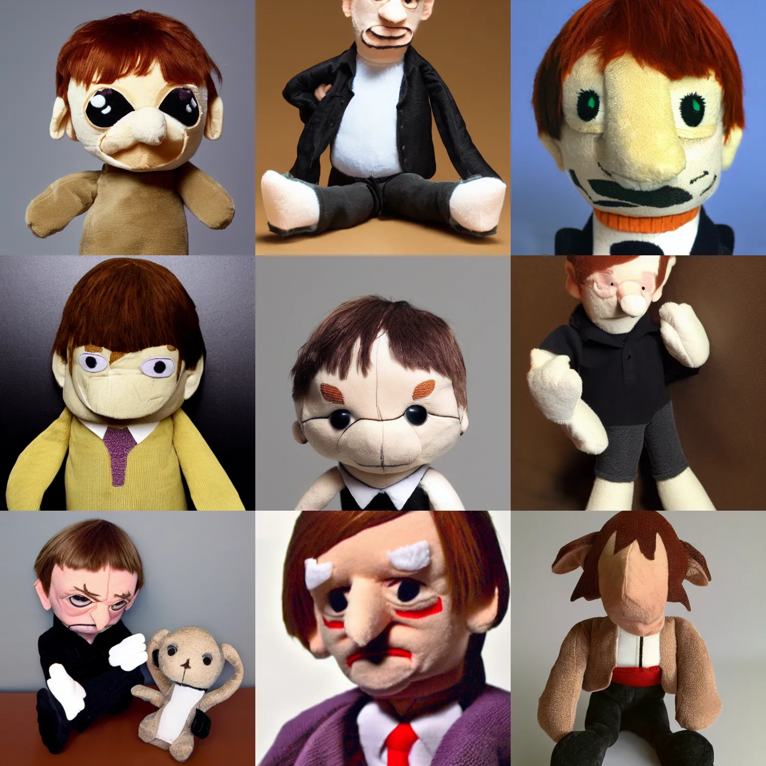 Prompt: plush toy of mark e. smith, photo, high quality, detailed