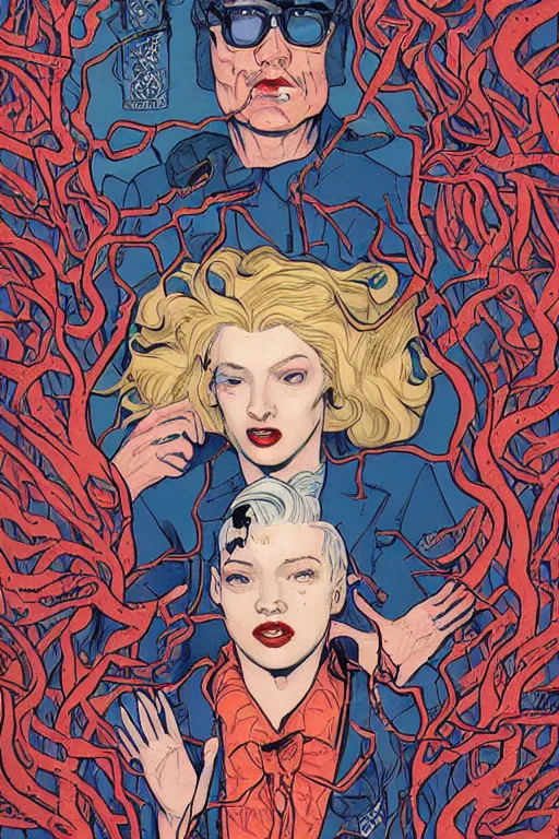 Prompt: Twin Peaks comic artwork cover by James Jean