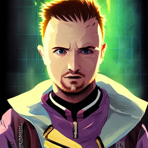 Image similar to portrait of cyberpunk jesse pinkman, anime fantasy illustration by tomoyuki yamasaki, kyoto studio, madhouse, ufotable, comixwave films, trending on artstation