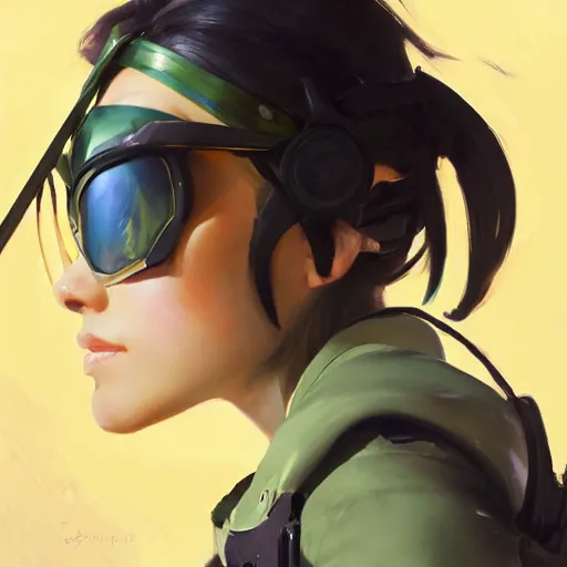 Image similar to greg manchess portrait painting of asada shino sinon as overwatch character, medium shot, asymmetrical, profile picture, organic painting, sunny day, matte painting, bold shapes, hard edges, street art, trending on artstation, by huang guangjian and gil elvgren and sachin teng