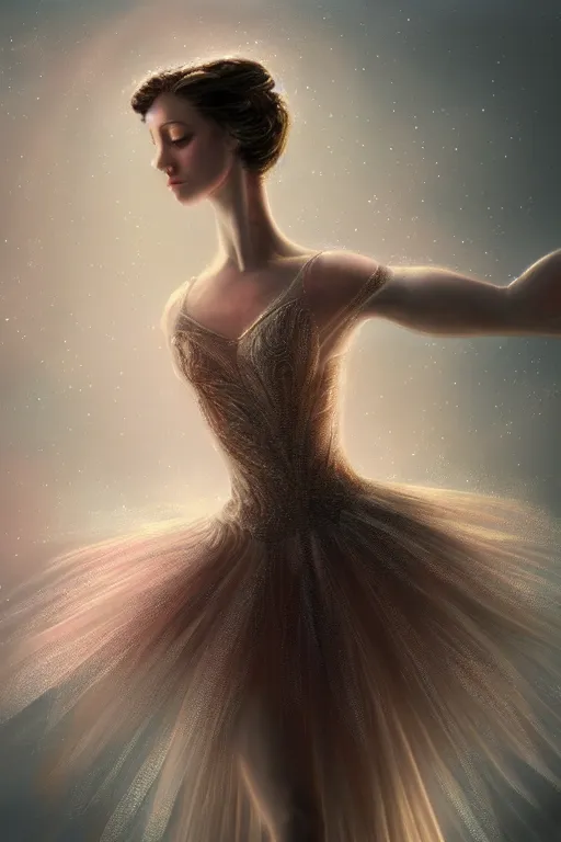 Image similar to prima ballerina, gorgeous, ethereal, intricate, elegant, volumetric lighting, nature scenery, digital painting, highly detailed, artstation, sharp focus, illustration, concept art, clive barker