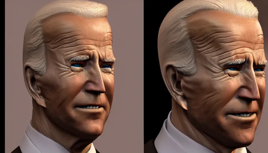 Prompt: Hand painted bust of Joe Biden, hyperdetailed, artstation, cgsociety, 8k