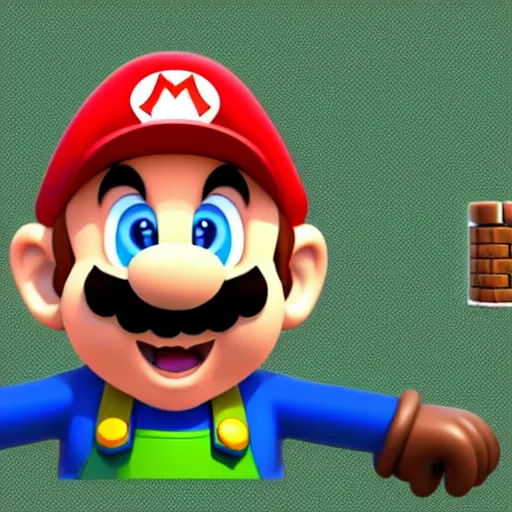 Image similar to photo of person with mouth open and tiny super mario is inside mouth