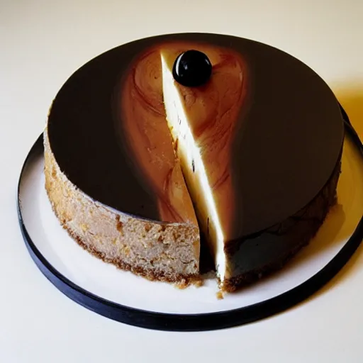 Image similar to pablo cheese cake designed by h.r. giger