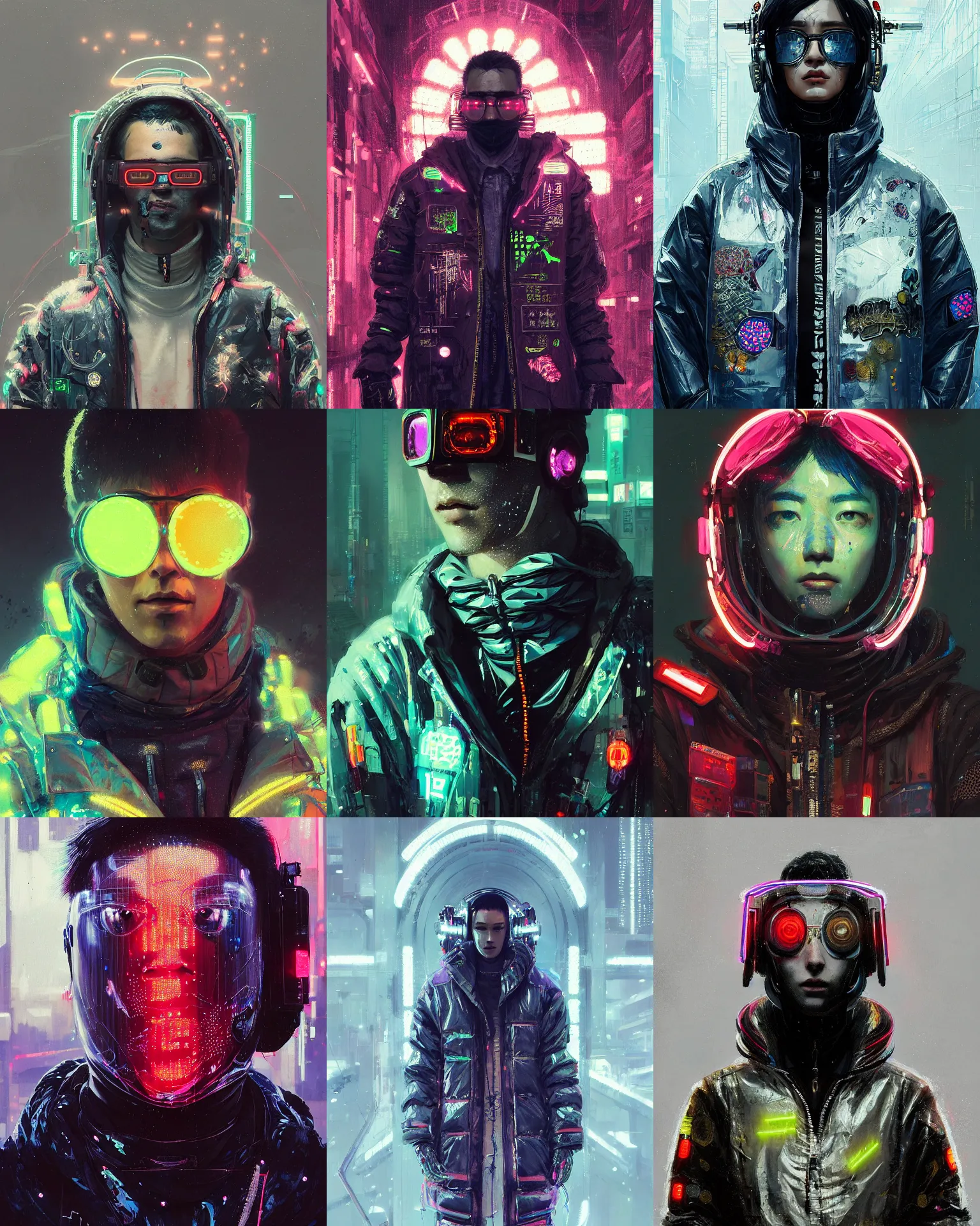 Prompt: detailed portrait, cyberpunk futuristic neon, reflective puffy coat, decorated with traditional japanese ornaments by ismail inceoglu dragan bibin hans thoma greg rutkowski alexandros pyromallis nekro rene maritte illustrated, perfect face, fine details, realistic shaded, fine - face, pretty face