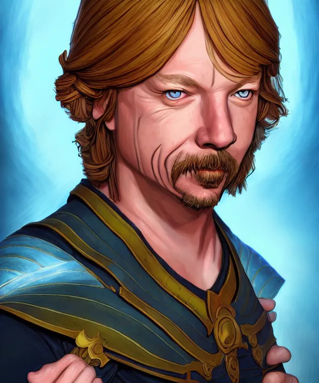 Prompt: a fantasy comic - style full portrait of a n aristocratic halfling who looks like david spade, digital illustration by ken taylor and sana takeda and jenny frison, character design, concept art, fine inking lines, vivid colors, dnd, highly detailed!, hd, 4 k, trending on artstation