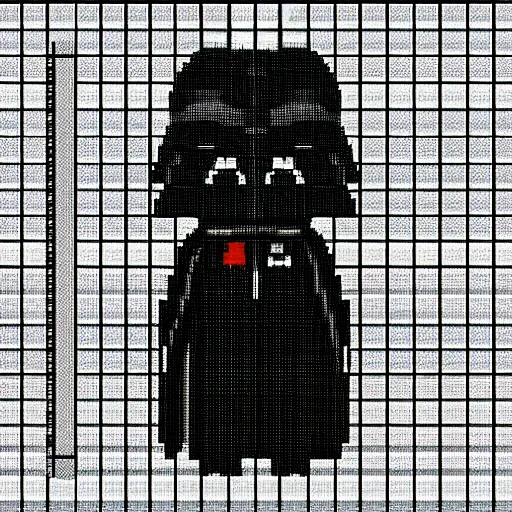 Prompt: cute pixel art of evil dath vader,