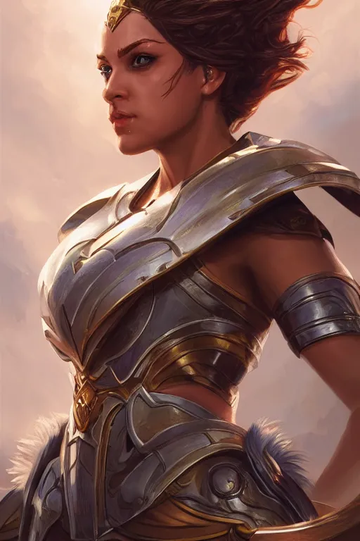 Image similar to amazon valkyrie athena, d & d, fantasy, portrait, highly detailed, headshot, digital painting, trending on artstation, concept art, sharp focus, illustration, art by artgerm and greg rutkowski and magali villeneuve