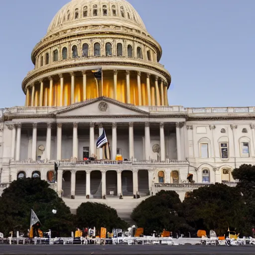 Image similar to Photo of the United States Capitol on January 6 under siege by oranges