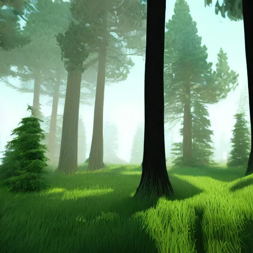 Image similar to a forest. illustrated cel shaded unreal engine 5