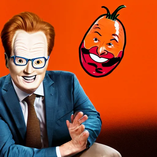 Image similar to carrot with connan o brien face caricature