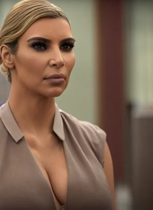 Prompt: film still of kim kardashian as kim wexler in better call saul,