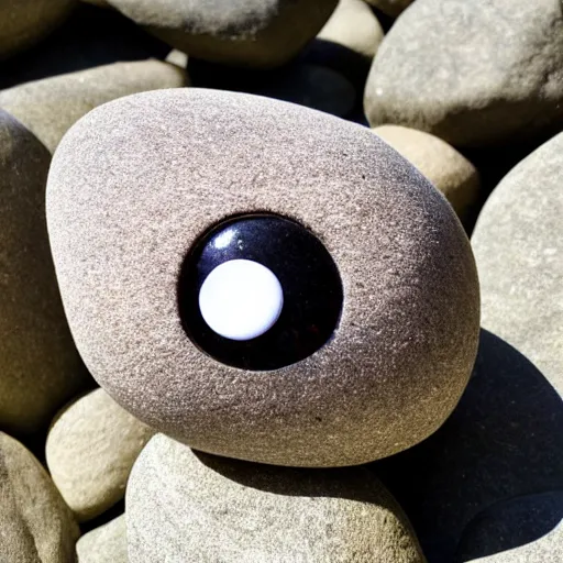 Image similar to small boulder with googly eyes