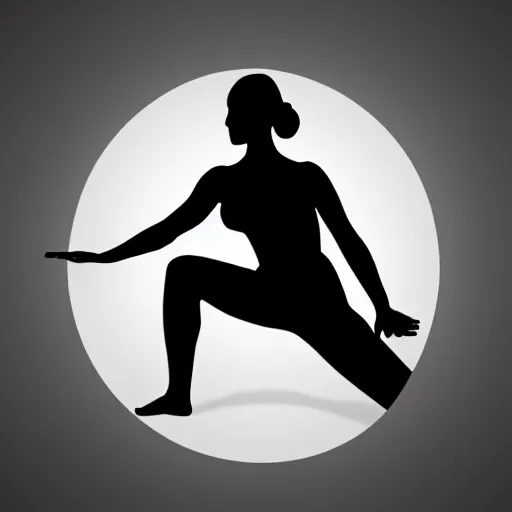 Image similar to black and white corporate logo female silhouette yoga pose