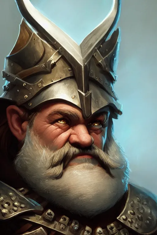 Image similar to dwarf knight portrait, highly detailed, d & d, fantasy, highly detailed, digital painting, trending on artstation, concept art, sharp focus, illustration, global illumination, ray tracing, realistic shaded, art by artgerm and greg rutkowski and fuji choko and viktoria gavrilenko and hoang lap