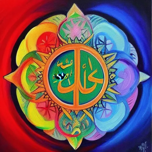 Image similar to this is a painting with the theme muslim inner peace on the artstation trending page of year 2 2 2 2