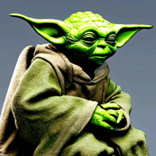 Image similar to photo of yoda sitting on the toilet