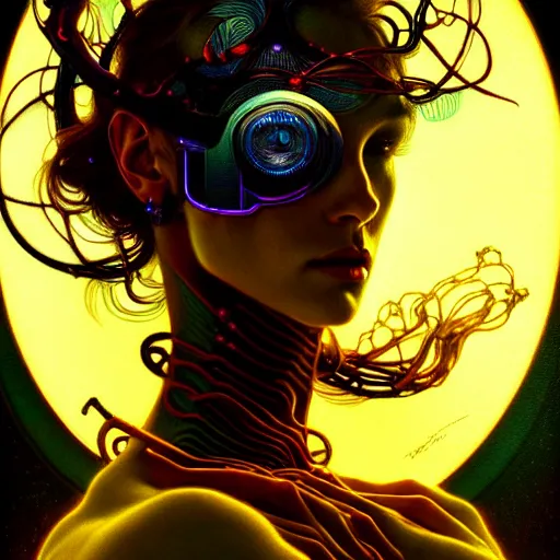 Prompt: extremely psychedelic beautiful cyborg virus infected by night. intricate, elegant, highly detailed, extremely lifelike photorealistic digital painting, artstation. steichen, gaston bussiere, tom bagshaw, cyberpunk alphonse mucha. elegant minimalism. anatomically correct. sultry. sharp focus. surreal lush hallucination