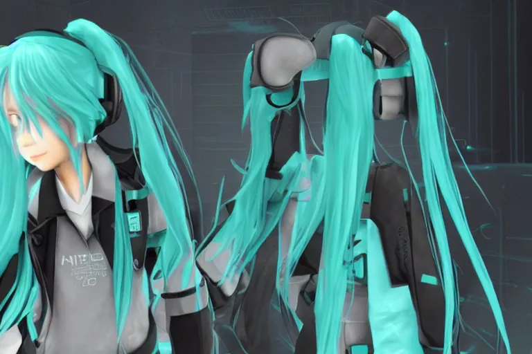 Image similar to hatsune miku in half - life