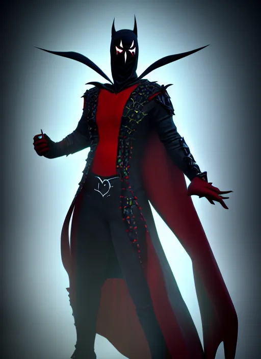 Image similar to hyper realistic character portrait of spawn comic hero in style of magic the gathering and the matric, hellpunk, 8 k unreal engine render, photorealistic, rule of thirds, cinematic, zbrush cg society illustration