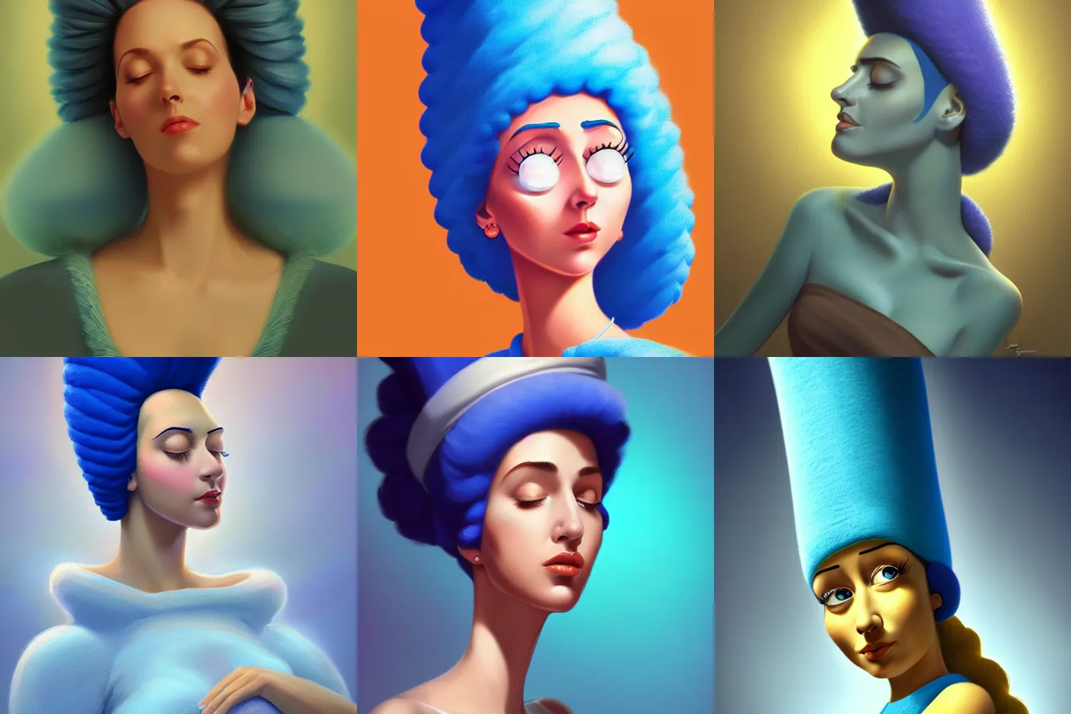 portrait of marge simpson, dreamy and ethereal, | Stable Diffusion