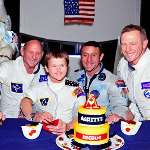 Prompt: astronauts birthday party photos