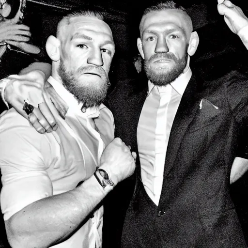 Prompt: conor mcgregor dancing at a nightclub in italy with ivan drago