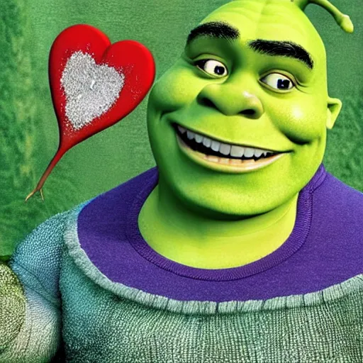 Prompt: shrek looking for love