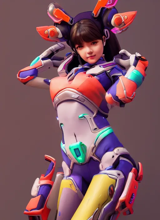 Image similar to d. va from overwatch, fighting, 裸 体, hyper detailed, digital art, trending in artstation, cinematic lighting, studio quality, 自 然, smooth render, unreal engine 5 rendered, octane rendered, art style by klimt and nixeu and ian sprigger and wlop and krenz cushart