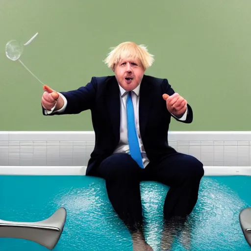 Image similar to boris johnson in a bathtub full of beans, sharp focus, hyper realistic, sony 5 0 mm lens