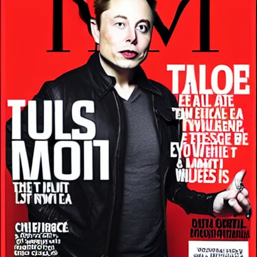 Image similar to elon musk on the cover of time magazine dressed as an 8 0 ’ s rockstar