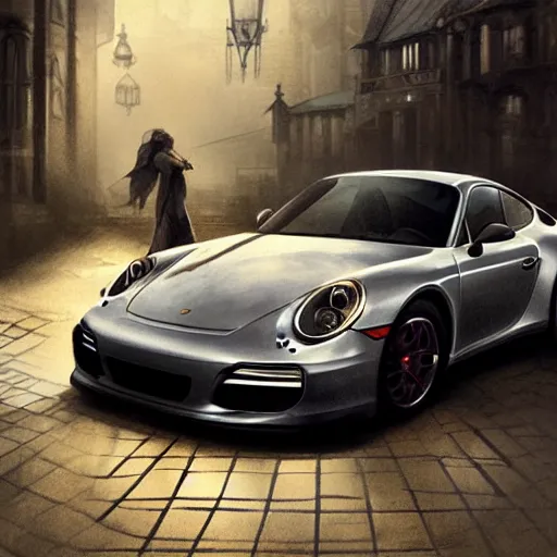 Prompt: a Porsce 911 Carrera 3.2 on silk cloth, fog, volumetric lighting, intricate, elegant, highly detailed, digital painting, artstation, concept art, smooth, sharp focus, illustration, art by artgerm and greg rutkowski and alphonse mucha