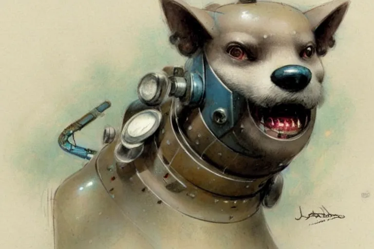 Image similar to ( ( ( ( ( 1 9 5 0 s retro future robot android attack dog. muted colors. ) ) ) ) ) by jean - baptiste monge!!!!!!!!!!!!!!!!!!!!!!!!!!!!!!