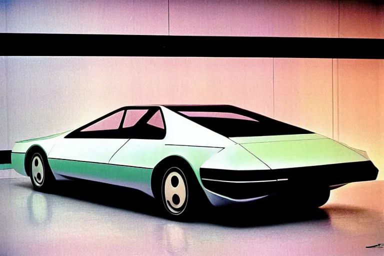 Image similar to designed by giorgetto giugiaro stylized poster of a single toyota soarer concept, thick neon lights, ektachrome photograph, volumetric lighting, f 8 aperture, cinematic eastman 5 3 8 4 film