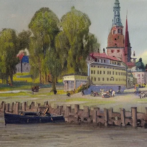 a painting of stockholm, grona lund, in the style of | Stable Diffusion ...