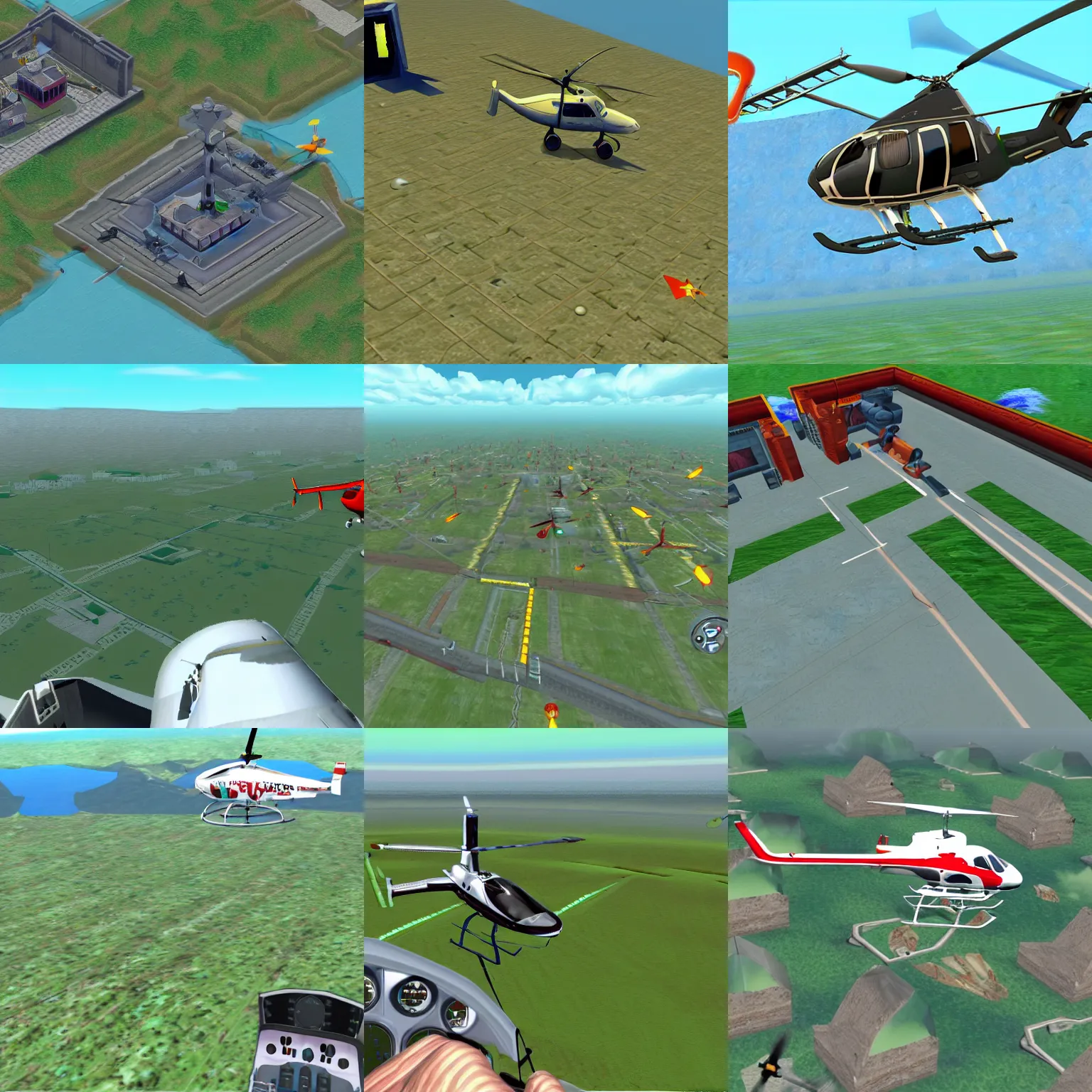 Prompt: screenshot from SimCopter (1996)