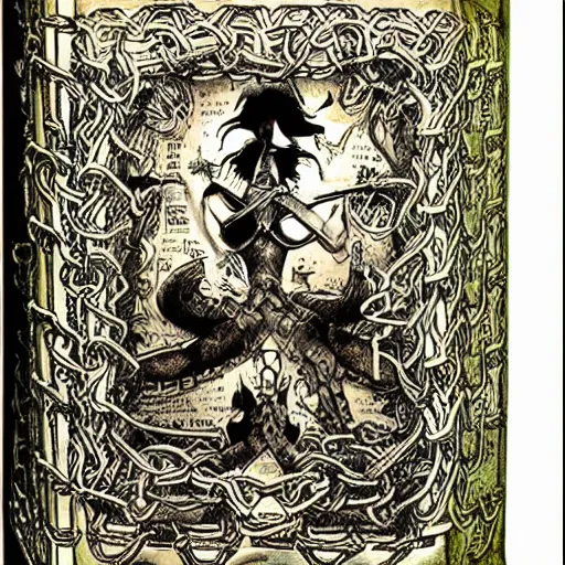 Image similar to a demon book bound by chains