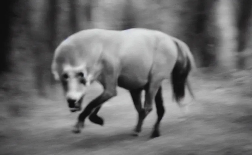 Prompt: a misteriuos old film photography of a rare animal, little motion blur